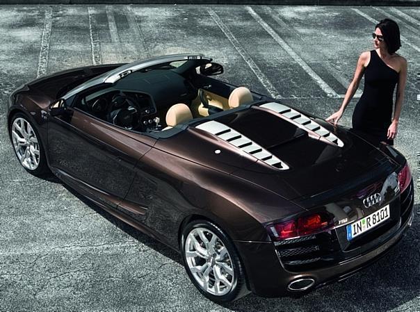 Audi R8 Spyder: Die hintere Schottwand hält eine Ablage mit drei Staufächern bereit; im Fahrzeugbug kommen 100 Liter Gepäck unter.